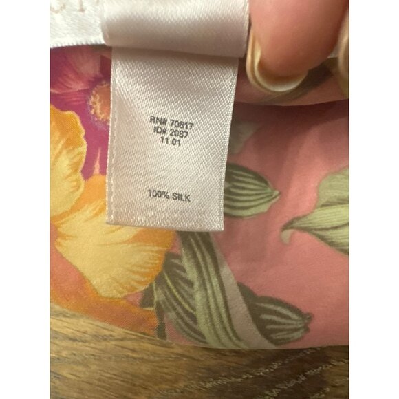 Victorias Secret Pink Floral Silk Chemise Large Vintage Y2K Lace-Up Slip Dress - Picture 5 of 5